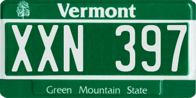 VT license plate XXN397