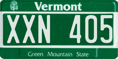 VT license plate XXN405
