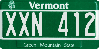 VT license plate XXN412