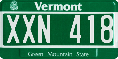 VT license plate XXN418