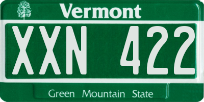 VT license plate XXN422