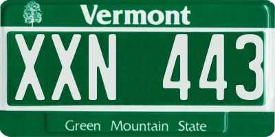 VT license plate XXN443