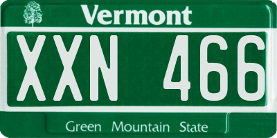 VT license plate XXN466