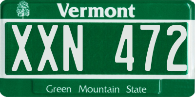 VT license plate XXN472