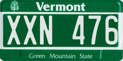 VT license plate XXN476