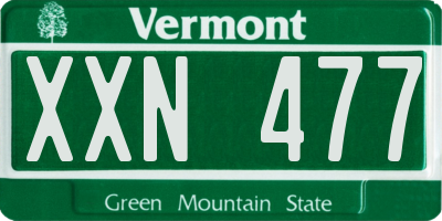 VT license plate XXN477