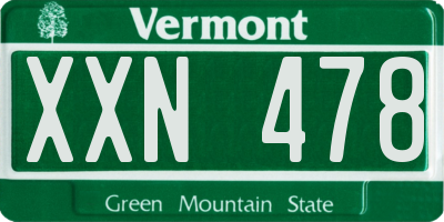 VT license plate XXN478