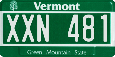 VT license plate XXN481