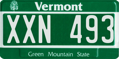 VT license plate XXN493