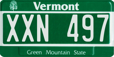 VT license plate XXN497