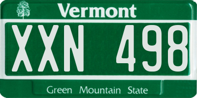 VT license plate XXN498