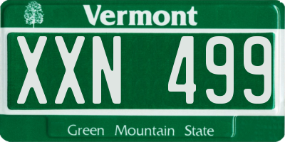 VT license plate XXN499