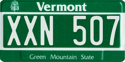 VT license plate XXN507