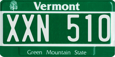 VT license plate XXN510