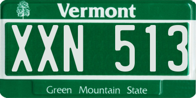 VT license plate XXN513
