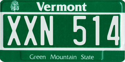 VT license plate XXN514