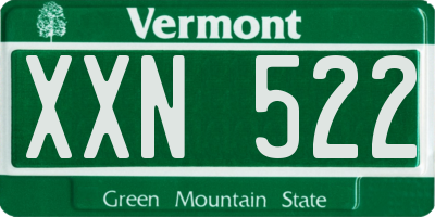 VT license plate XXN522