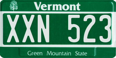 VT license plate XXN523