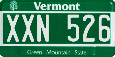VT license plate XXN526