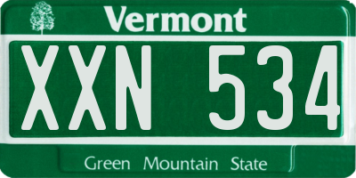 VT license plate XXN534