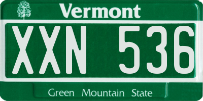 VT license plate XXN536