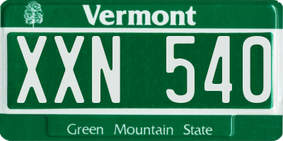 VT license plate XXN540