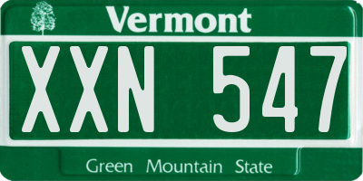 VT license plate XXN547