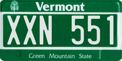 VT license plate XXN551