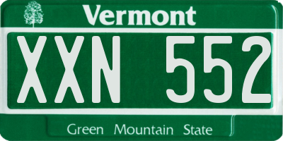 VT license plate XXN552