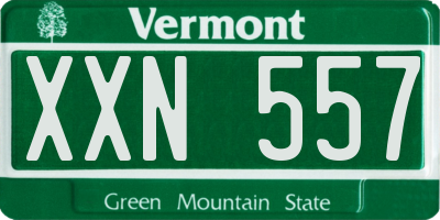 VT license plate XXN557