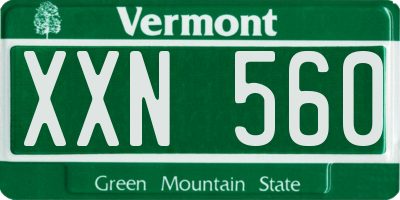 VT license plate XXN560