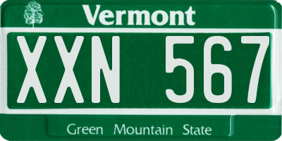 VT license plate XXN567