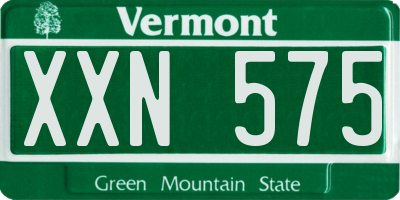 VT license plate XXN575