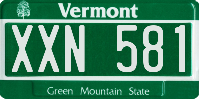VT license plate XXN581