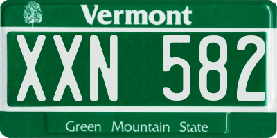 VT license plate XXN582