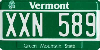 VT license plate XXN589