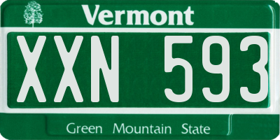 VT license plate XXN593