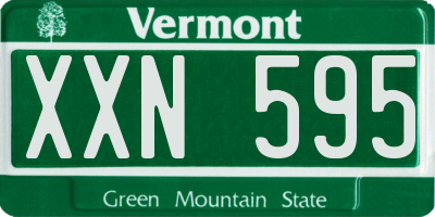 VT license plate XXN595