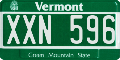 VT license plate XXN596