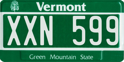 VT license plate XXN599