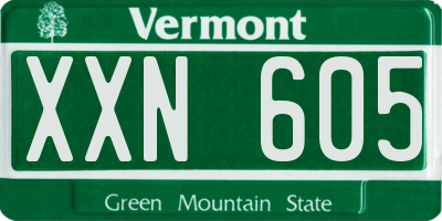 VT license plate XXN605