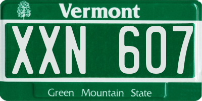 VT license plate XXN607