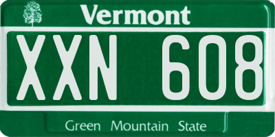 VT license plate XXN608
