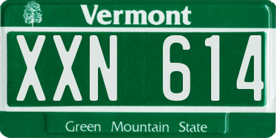 VT license plate XXN614