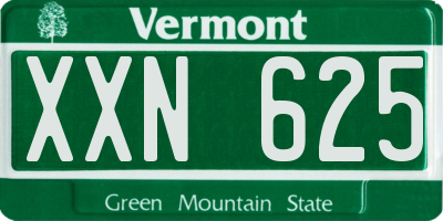 VT license plate XXN625
