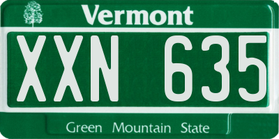 VT license plate XXN635