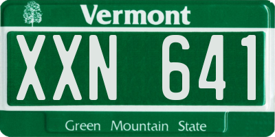 VT license plate XXN641