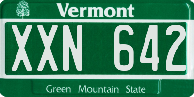 VT license plate XXN642