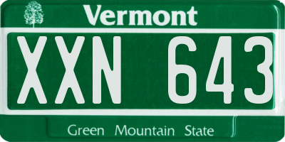 VT license plate XXN643