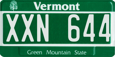 VT license plate XXN644